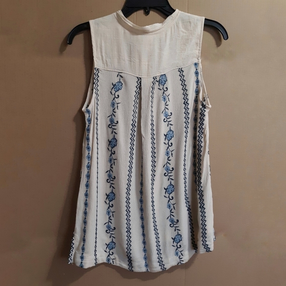 Knox Rose floral embroidered tank sz XS blue - Picture 4 of 8